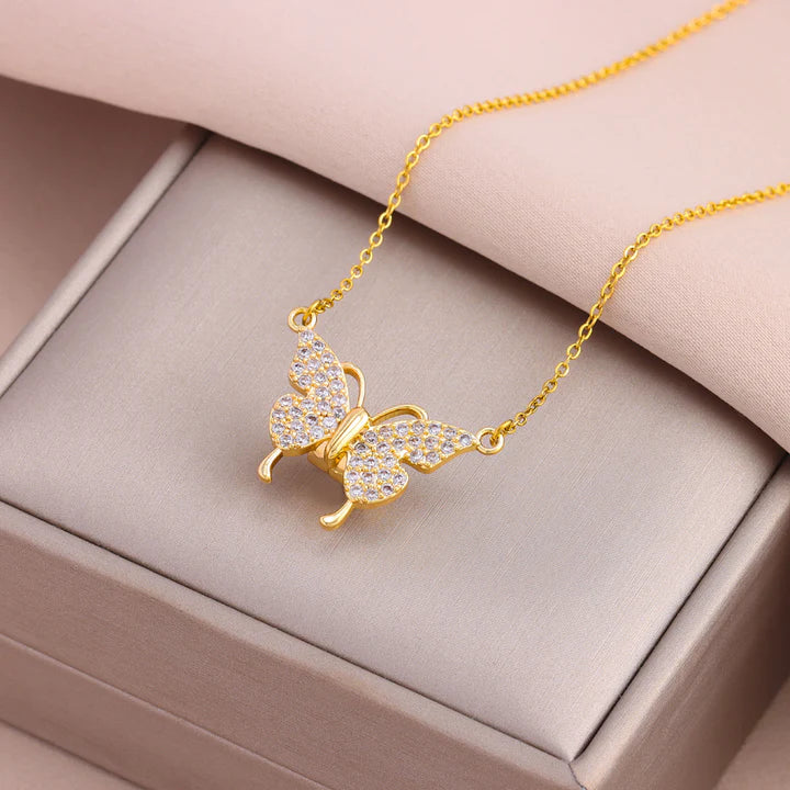 18K Gold Plated Detachable Butterfly Necklace buy 1 get 1 free