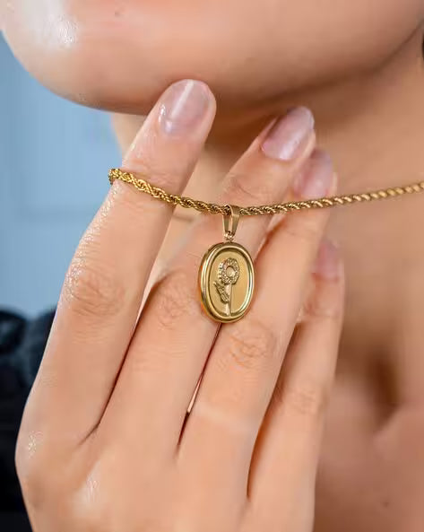 18k gold plated Gleve Anti Tarnish Stainless Steel Gold Gold Rose Necklace buy 1 get 1 free