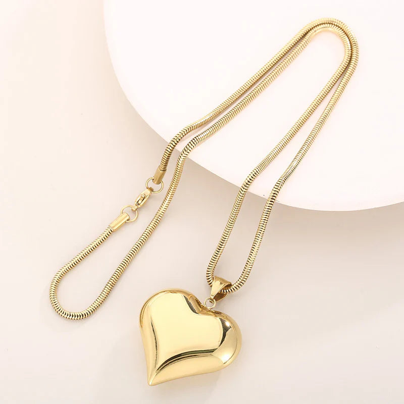 Gold Sliver Hollow Heart-shaped Necklace For Women's buy 1 get 1 free