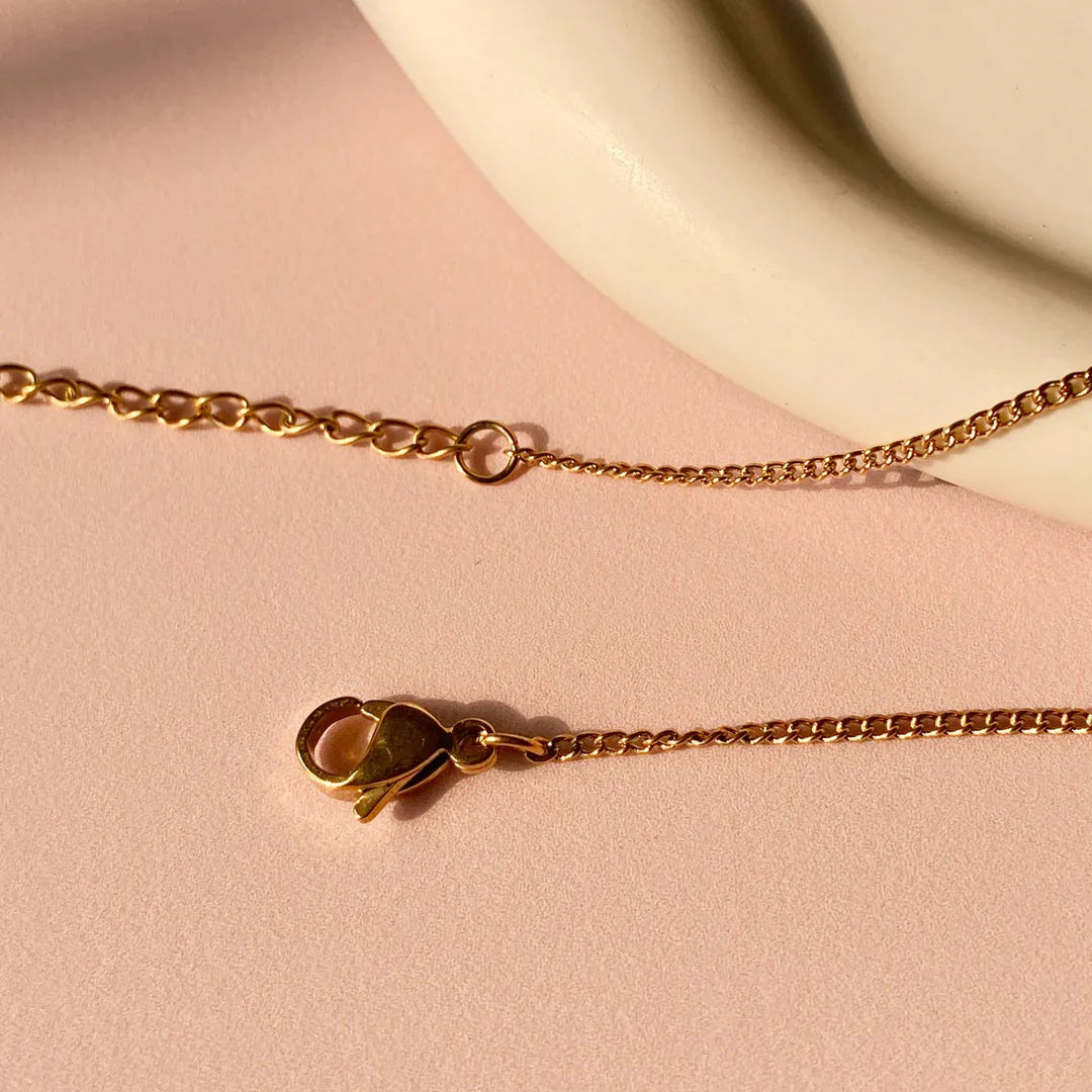 White Enamel Rose Flower Round Pendant Stainless Steel 18k Gold Plated buy 1 get 1 free