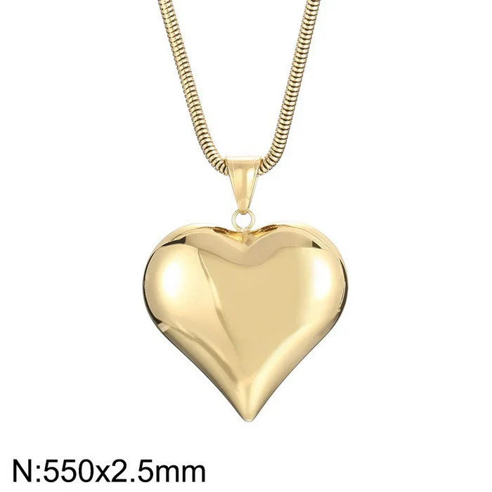 Gold Sliver Hollow Heart-shaped Necklace For Women's buy 1 get 1 free