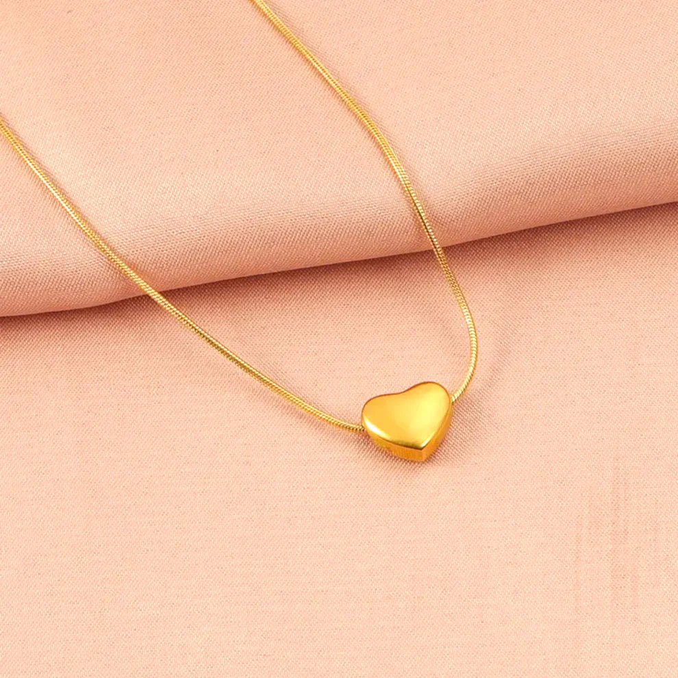 18K Gold Heart Pendant Necklace buy 1 get 1 free