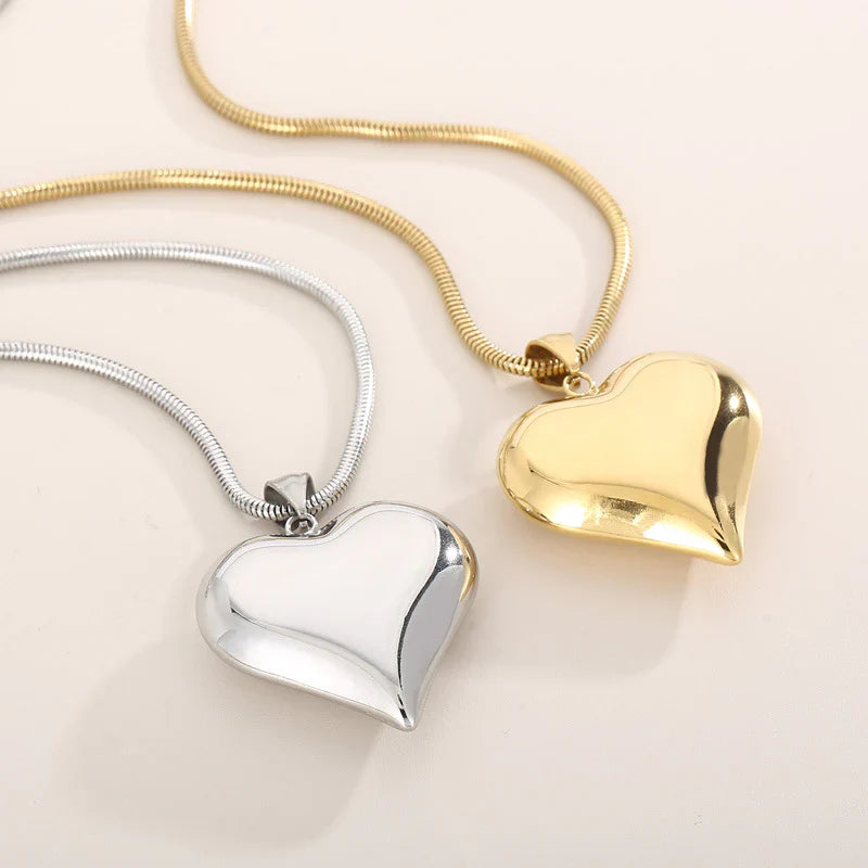 Gold Sliver Hollow Heart-shaped Necklace For Women's buy 1 get 1 free